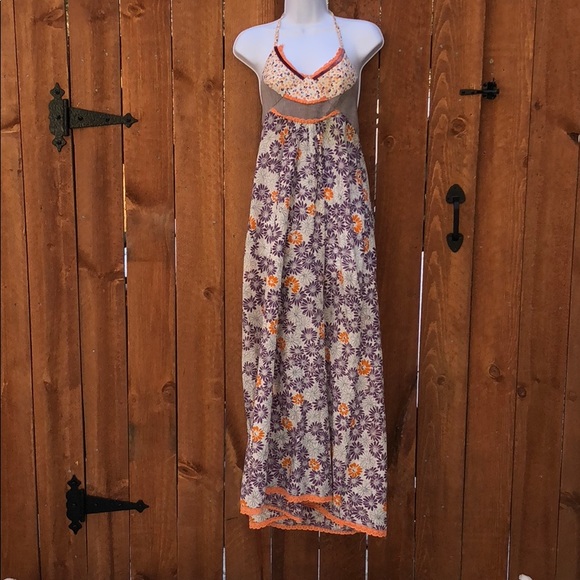 Zara Dresses & Skirts - TRF Zara Floral Halter Maxi Dress B27